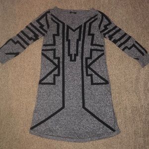 Express Geometric Print Sweater Dress